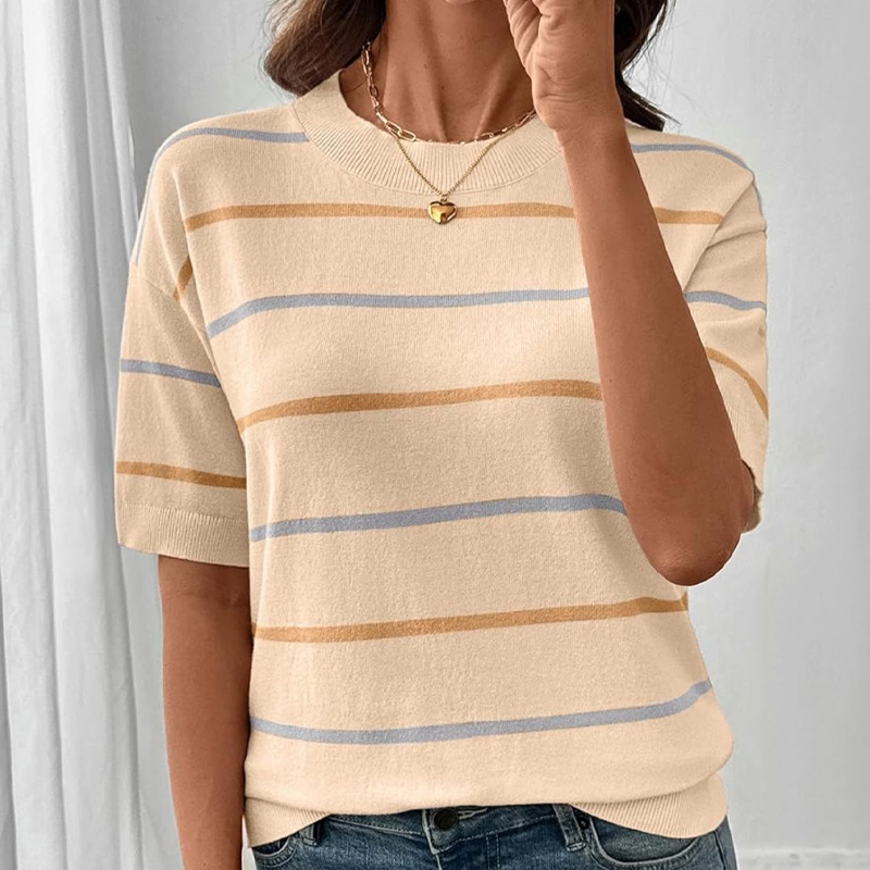 🥳2026 HOT SALE🥳💞Women's Classic Striped Short-Sleeve T-Shirt