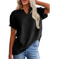📢📢2026 HOT SALE !!🔥Women's Casual V-neck Patchwork Short-Sleeved Shirt