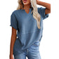 📢📢2026 HOT SALE !!🔥Women's Casual V-neck Patchwork Short-Sleeved Shirt