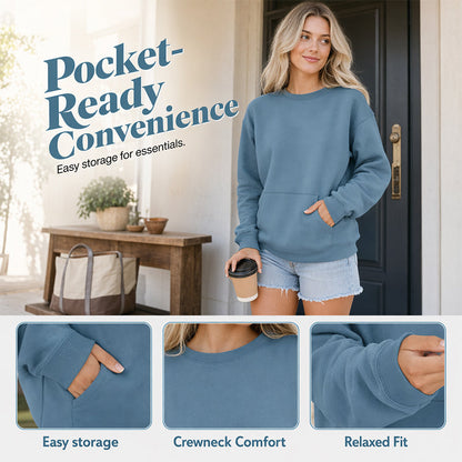 🥳2026 HOT SALE🥳💞Women's Casual Oversized Crewneck Sweatshirt