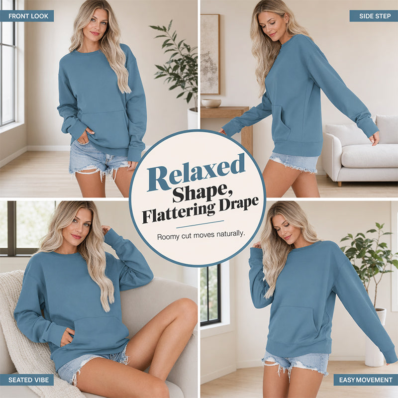 🥳2026 HOT SALE🥳💞Women's Casual Oversized Crewneck Sweatshirt
