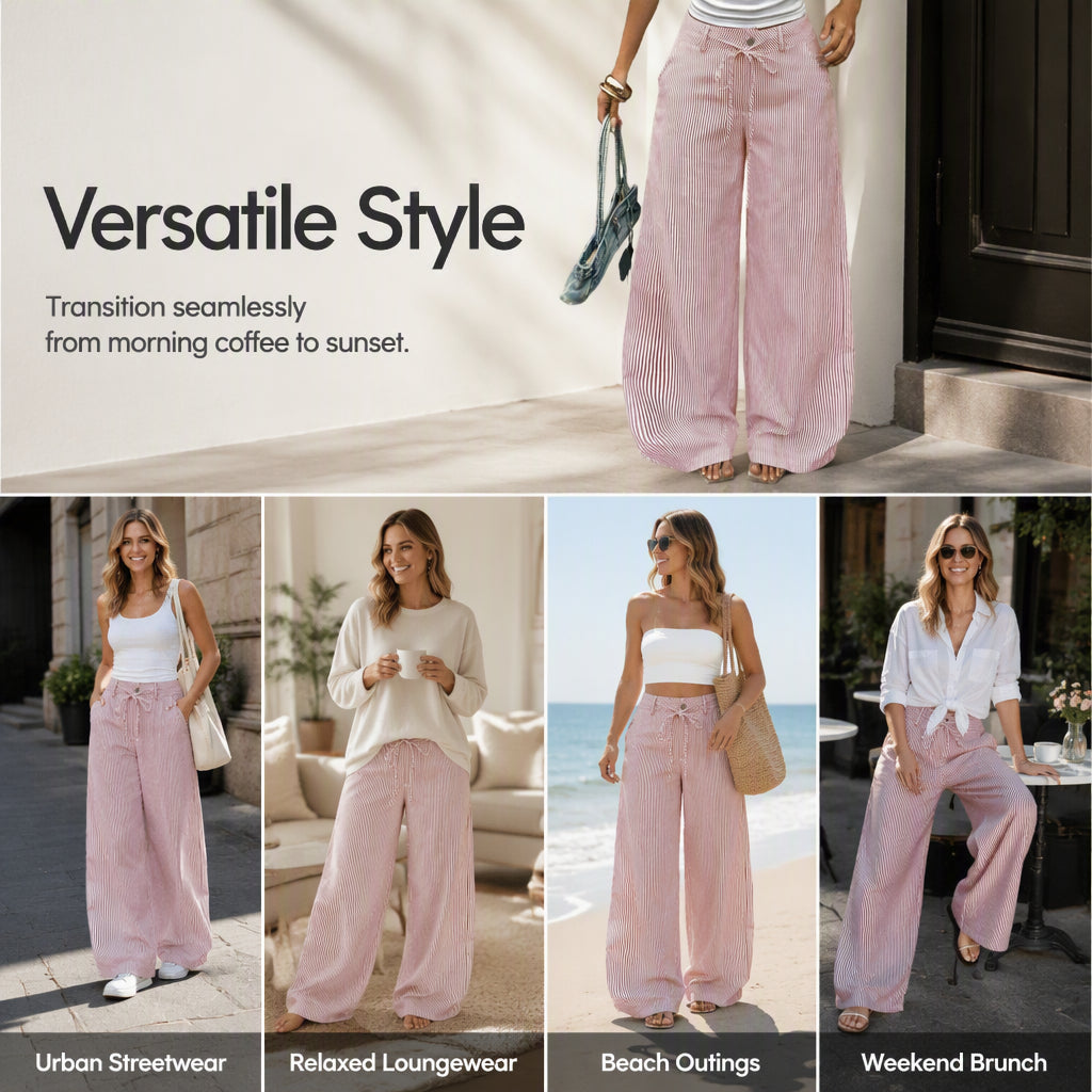 📢📢2026 HOT SALE FREE SHIPPING!!🔥Women’s Wide Leg Striped Pants
