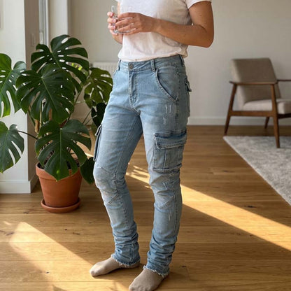 🔥2026 Bestseller Free Shipping🔥Slim Fit Denim Cargo Pants
