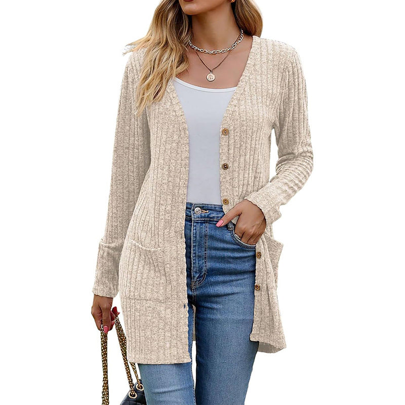 🌸 2026 Fall New Arrival ✨Mid-Length Knit Cardigan With Pockets