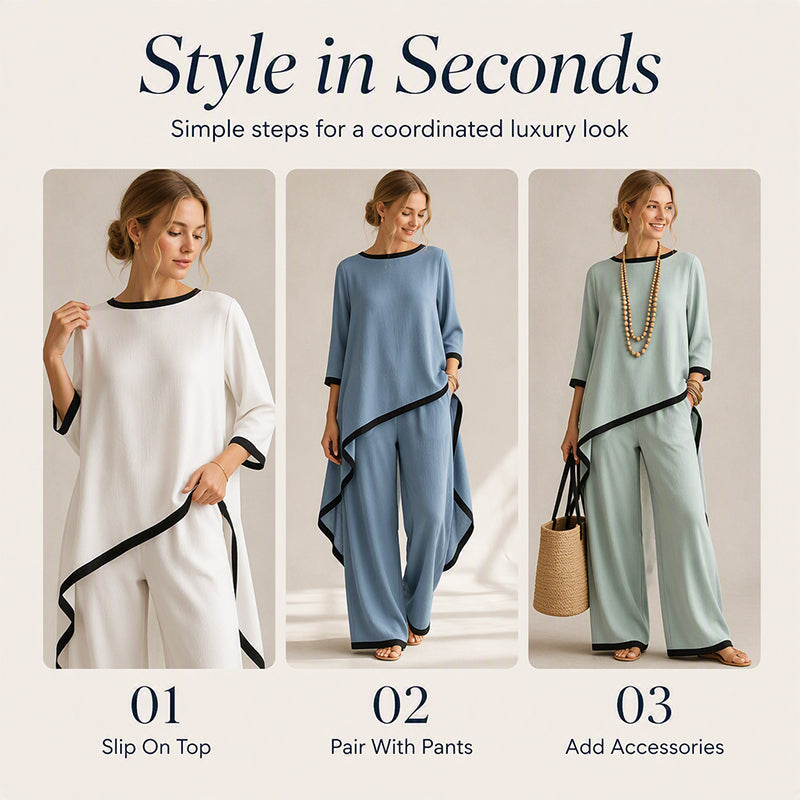 🛍️New Arrivals & Special Offer👗Women's Casual Tunic and Wide Leg Pants Set