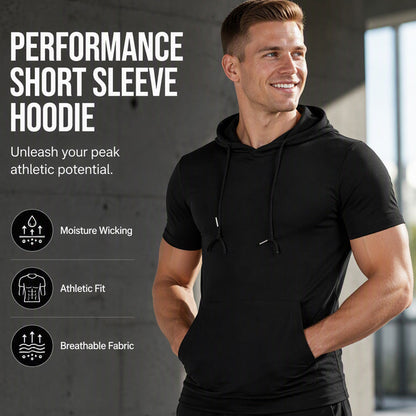 🔥 2026 Fresh Drops | Flat 50% OFF Today! 💸Men's Hooded Short Sleeve T-Shirt with Pocket
