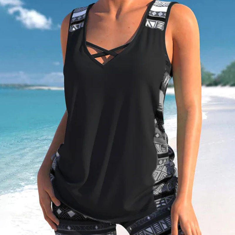 🔥 2026 Fresh Drops | Flat 60% OFF Today! 💸Women's Printed Two-Piece Tankini Swimsuit
