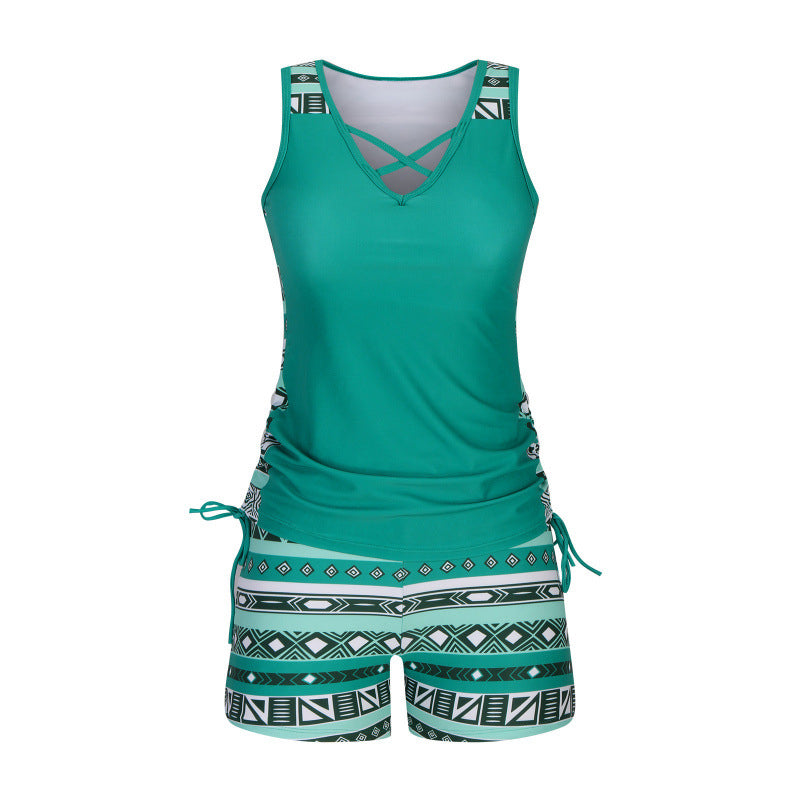 🔥 2026 Fresh Drops | Flat 60% OFF Today! 💸Women's Printed Two-Piece Tankini Swimsuit
