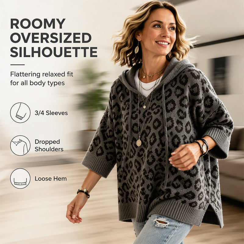 ✨New Arrivals: 50% Off & Free Shipping✈️Women’s Leopard Print Knitted Hoodie 