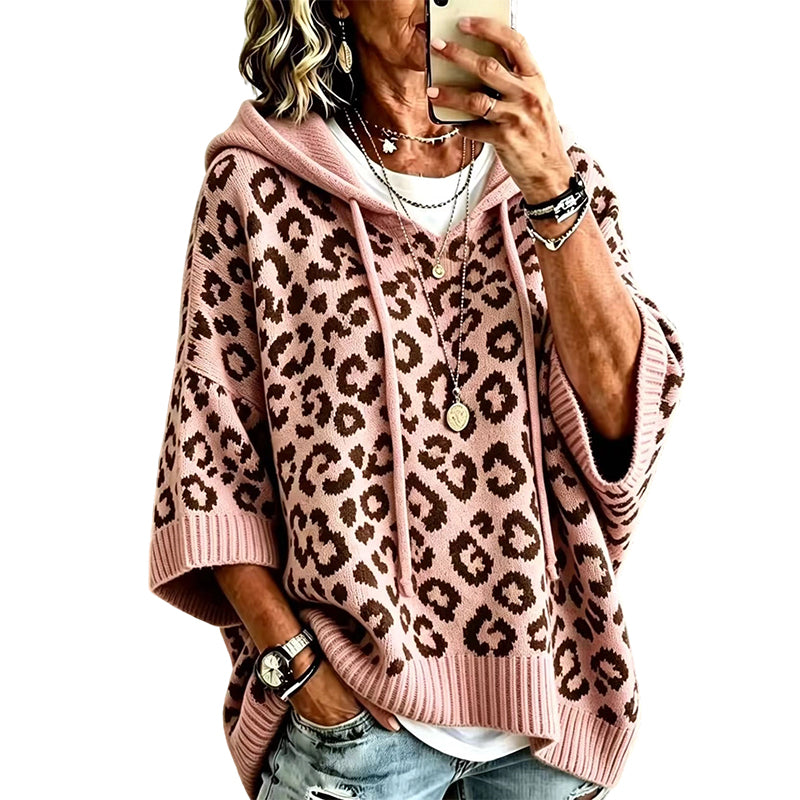 ✨New Arrivals: 50% Off & Free Shipping✈️Women’s Leopard Print Knitted Hoodie 