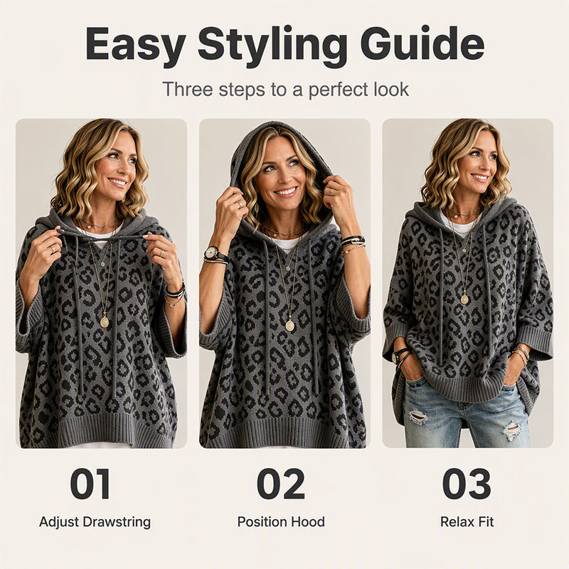 ✨New Arrivals: 50% Off & Free Shipping✈️Women’s Leopard Print Knitted Hoodie 