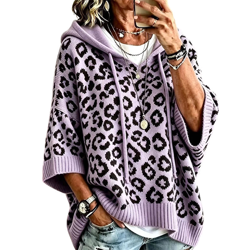 ✨New Arrivals: 50% Off & Free Shipping✈️Women’s Leopard Print Knitted Hoodie 