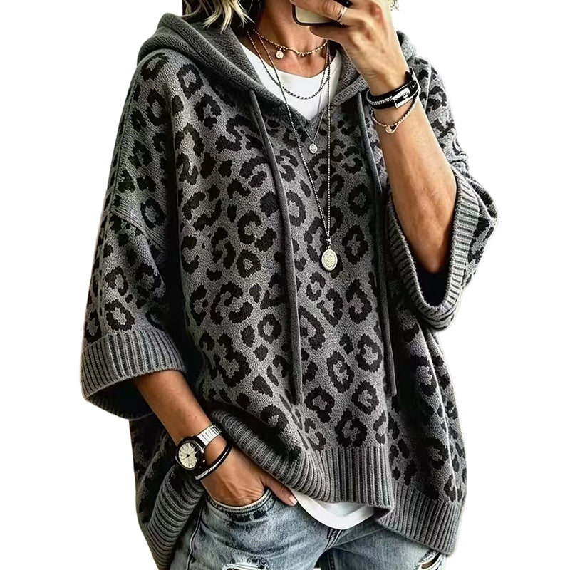 ✨New Arrivals: 50% Off & Free Shipping✈️Women’s Leopard Print Knitted Hoodie 