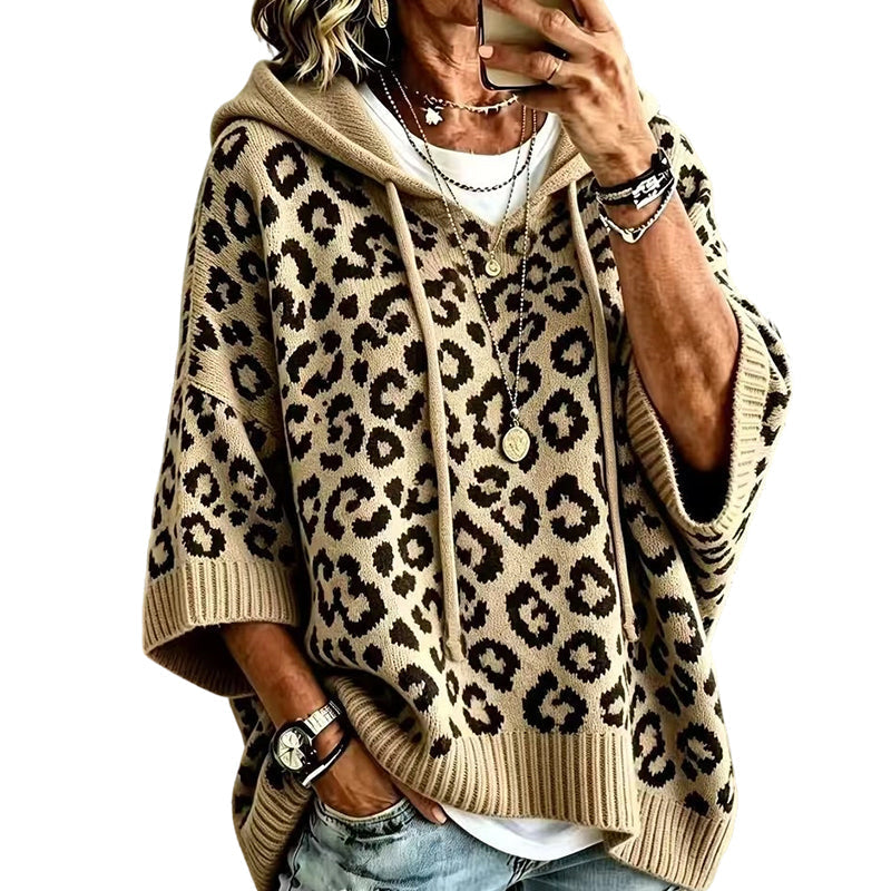 ✨New Arrivals: 50% Off & Free Shipping✈️Women’s Leopard Print Knitted Hoodie 