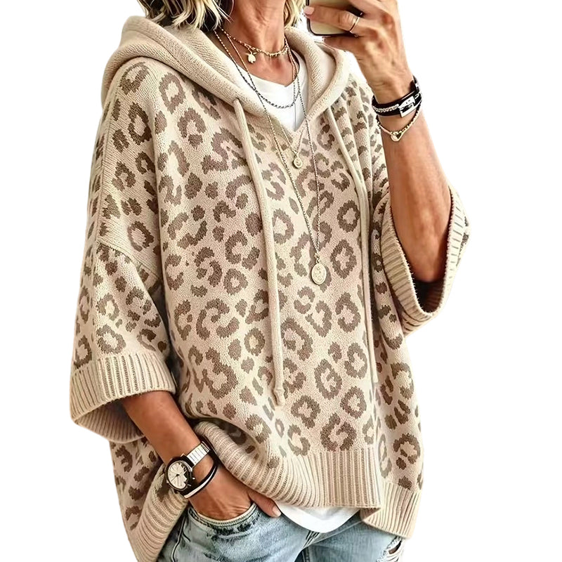 ✨New Arrivals: 50% Off & Free Shipping✈️Women’s Leopard Print Knitted Hoodie 