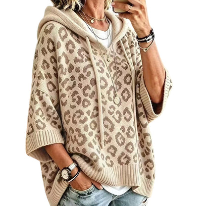 ✨New Arrivals: 50% Off & Free Shipping✈️Women’s Leopard Print Knitted Hoodie 