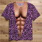⏰️LIMITED-TIME 50% OFF! 🔥Funny Men's Fake Muscle T-Shirt – 3D Printed Bodybuilding Illusion Tee for Beach & Parties