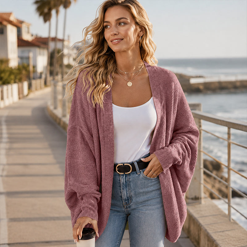 Say Goodbye to Tight, Ordinary Cardigans! Women's Loose Batwing Sleeve Knit Cardigan with a Beautifully Relaxed Silhouette, Roomy Sleeves & Casual Charm That Makes Fall and Winter Layering Feel So Much Easier! 🍂💕