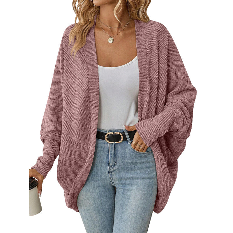 Say Goodbye to Tight, Ordinary Cardigans! Women's Loose Batwing Sleeve Knit Cardigan with a Beautifully Relaxed Silhouette, Roomy Sleeves & Casual Charm That Makes Fall and Winter Layering Feel So Much Easier! 🍂💕