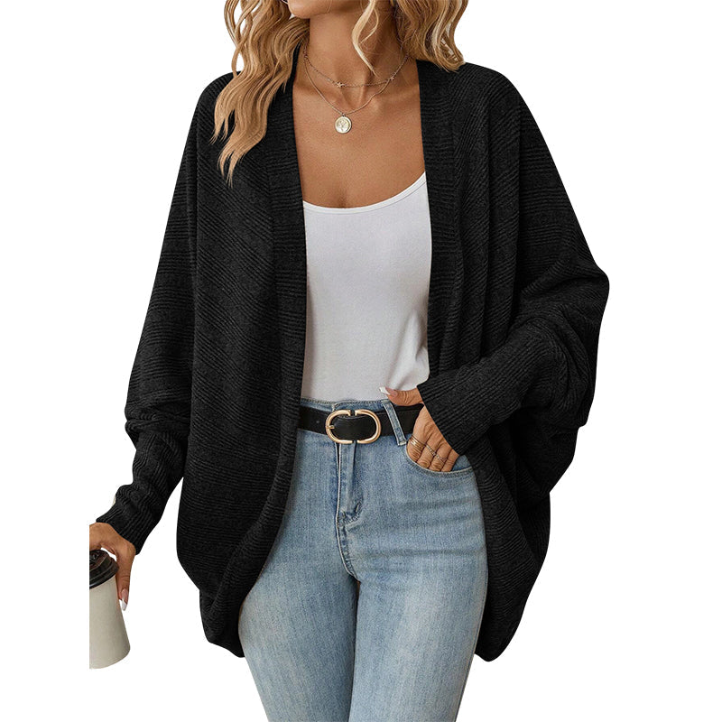 Say Goodbye to Tight, Ordinary Cardigans! Women's Loose Batwing Sleeve Knit Cardigan with a Beautifully Relaxed Silhouette, Roomy Sleeves & Casual Charm That Makes Fall and Winter Layering Feel So Much Easier! 🍂💕