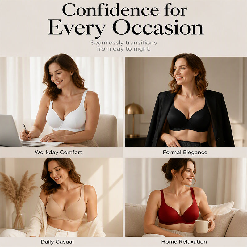 🔥 Women's Plus Size Underwire Bra Push Up Anti-Sagging Comfortable Brassiere