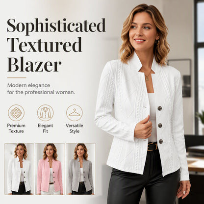 👖 LIMITED-TIME 50% OFF! ✨Women's Textured Button Down Blazer Jacket