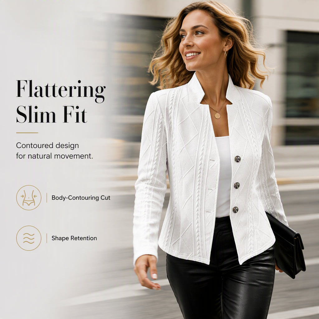 👖 LIMITED-TIME 50% OFF! ✨Women's Textured Button Down Blazer Jacket