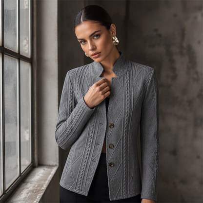 👖 LIMITED-TIME 50% OFF! ✨Women's Textured Button Down Blazer Jacket
