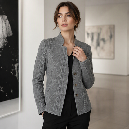 👖 LIMITED-TIME 50% OFF! ✨Women's Textured Button Down Blazer Jacket