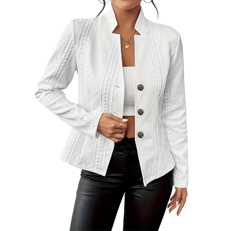 👖 LIMITED-TIME 50% OFF! ✨Women's Textured Button Down Blazer Jacket