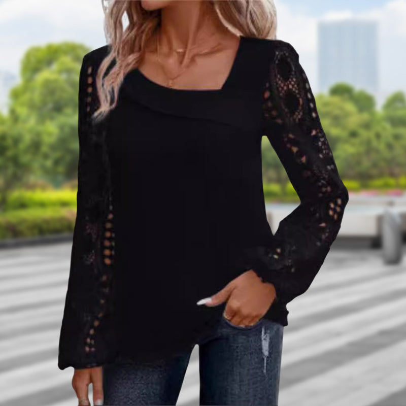 Bestseller👚 Lace Patchwork Cutout Top – Timeless Elegance & All-Day Breathability for Every Look
