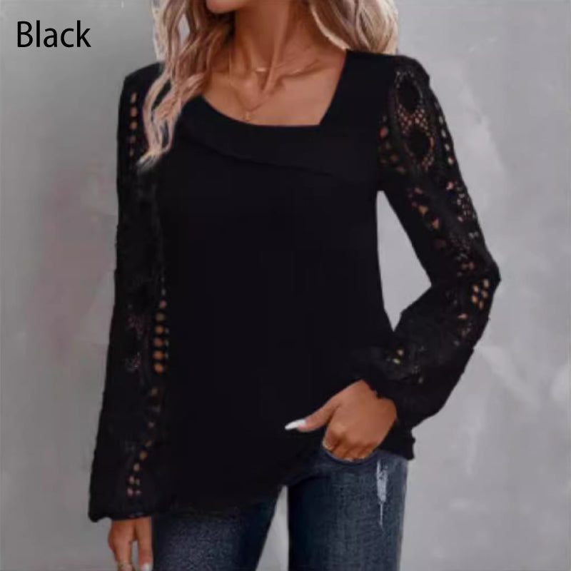 Bestseller👚 Lace Patchwork Cutout Top – Timeless Elegance & All-Day Breathability for Every Look