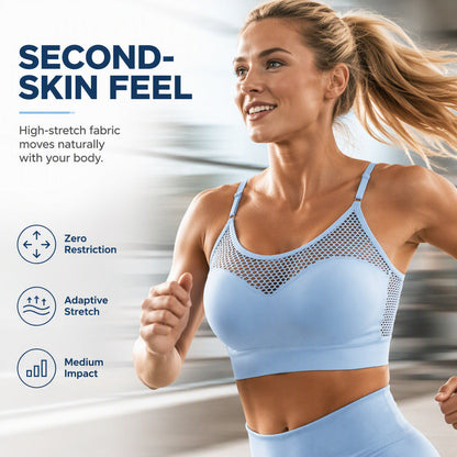 🔥 2026 Fresh Drops | Flat 50% OFF Today! 💸💖Women's Hollow Mesh Push Up Sports Bra