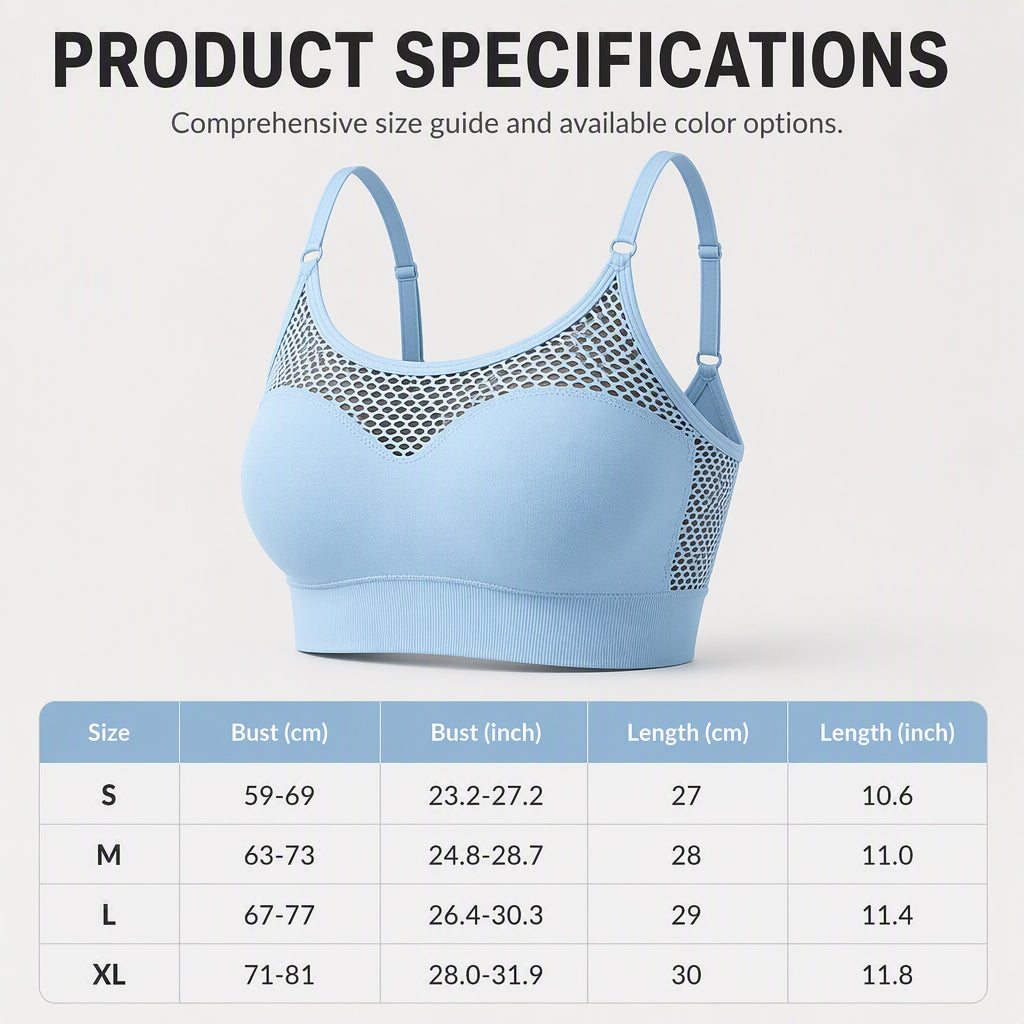 🔥 2026 Fresh Drops | Flat 50% OFF Today! 💸💖Women's Hollow Mesh Push Up Sports Bra