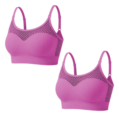 🔥 2026 Fresh Drops | Flat 50% OFF Today! 💸💖Women's Hollow Mesh Push Up Sports Bra