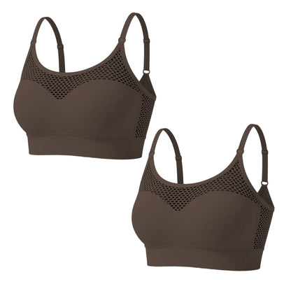 🔥 2026 Fresh Drops | Flat 50% OFF Today! 💸💖Women's Hollow Mesh Push Up Sports Bra