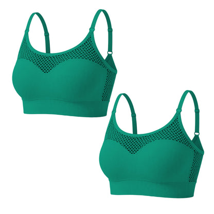 🔥 2026 Fresh Drops | Flat 50% OFF Today! 💸💖Women's Hollow Mesh Push Up Sports Bra