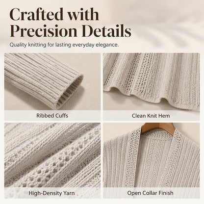 🌸New Arrivals  50% OFF🧥 Elegant Open Cardigan with Knit Texture – Soft Comfort & Versatile Style for Any Occasion
