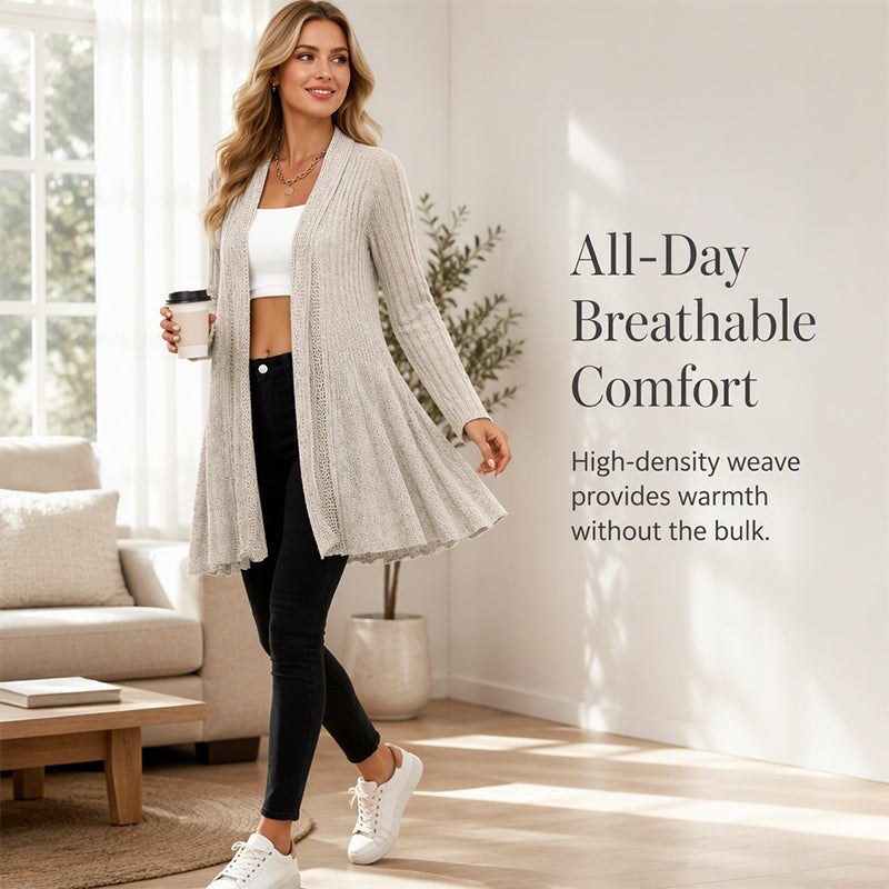 🌸New Arrivals  50% OFF🧥 Elegant Open Cardigan with Knit Texture – Soft Comfort & Versatile Style for Any Occasion
