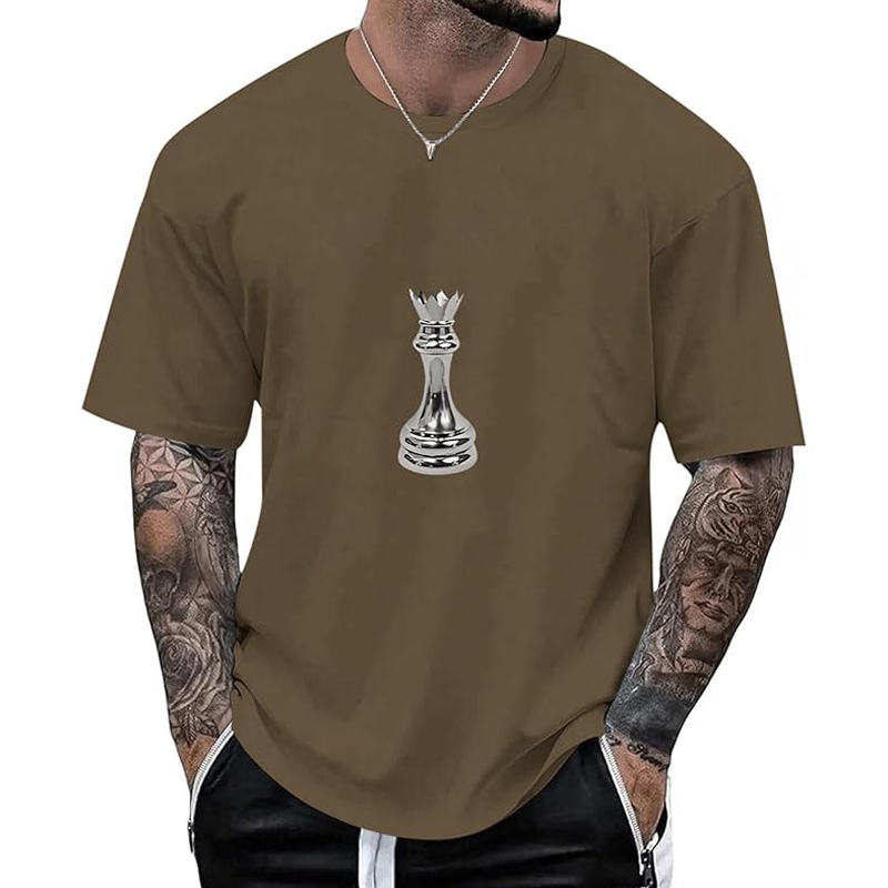 🔥 2026 Fresh Drops | Flat 50% OFF Today! 💸Men's Chess Graphic Crew Neck T-Shirt