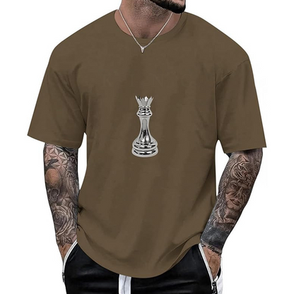 🔥 2026 Fresh Drops | Flat 50% OFF Today! 💸Men's Chess Graphic Crew Neck T-Shirt
