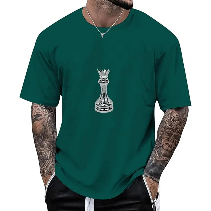 🔥 2026 Fresh Drops | Flat 50% OFF Today! 💸Men's Chess Graphic Crew Neck T-Shirt