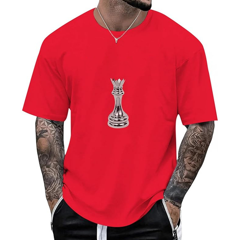 🔥 2026 Fresh Drops | Flat 50% OFF Today! 💸Men's Chess Graphic Crew Neck T-Shirt