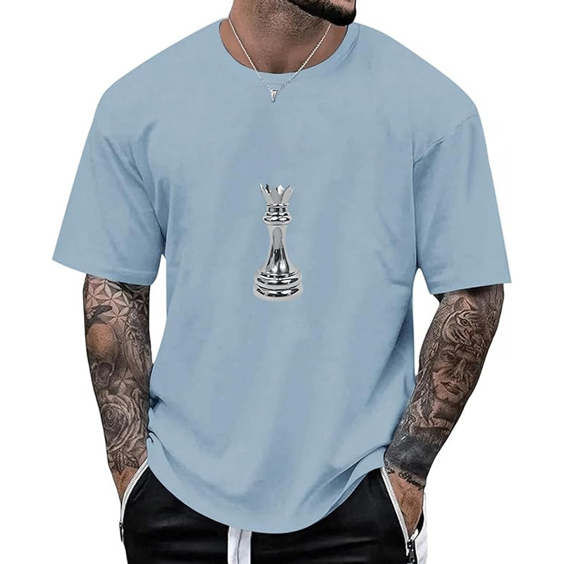 🔥 2026 Fresh Drops | Flat 50% OFF Today! 💸Men's Chess Graphic Crew Neck T-Shirt
