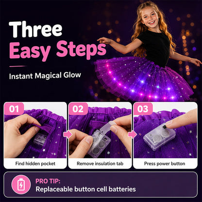 🎁 50% OFF NOW! ✨LED Light Up Sequin Tutu Skirt Star Mesh Princess Skirt for Girls and Adults