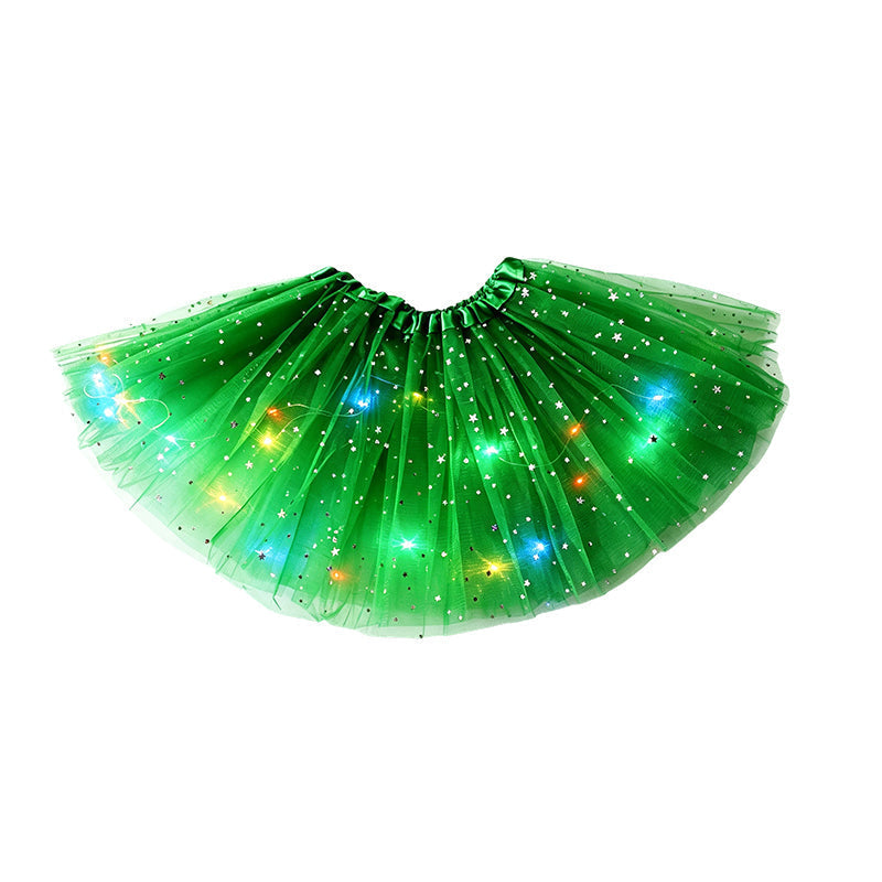 🎁 50% OFF NOW! ✨LED Light Up Sequin Tutu Skirt Star Mesh Princess Skirt for Girls and Adults