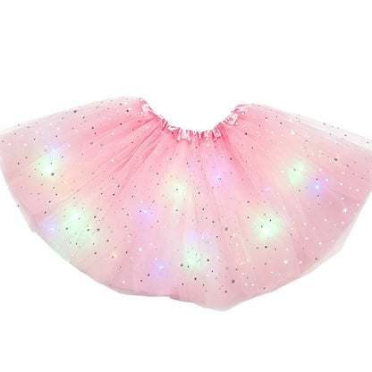 🎁 50% OFF NOW! ✨LED Light Up Sequin Tutu Skirt Star Mesh Princess Skirt for Girls and Adults