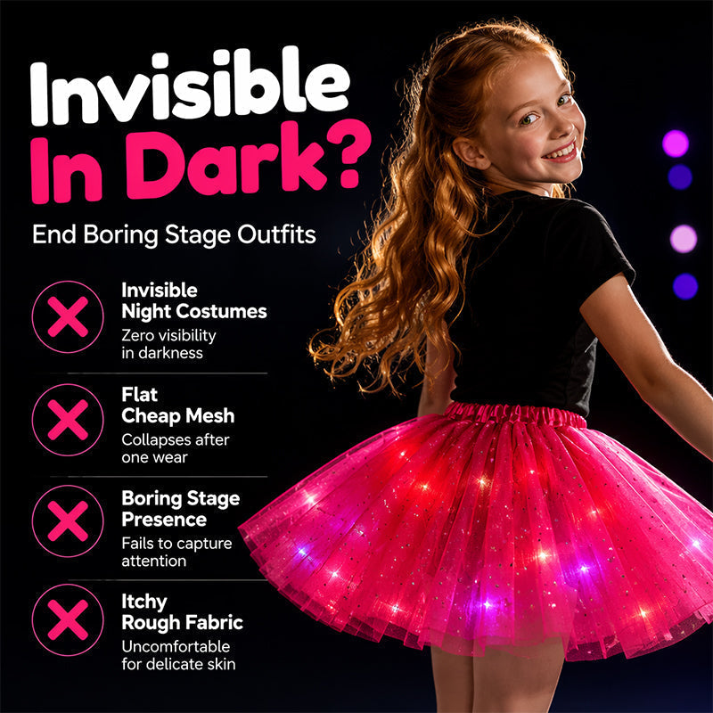 🎁 50% OFF NOW! ✨LED Light Up Sequin Tutu Skirt Star Mesh Princess Skirt for Girls and Adults