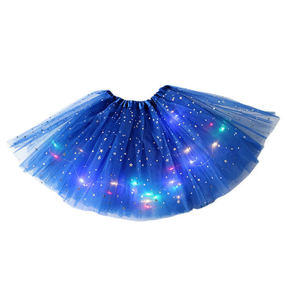 🎁 50% OFF NOW! ✨LED Light Up Sequin Tutu Skirt Star Mesh Princess Skirt for Girls and Adults