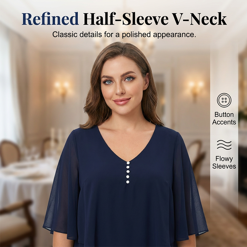🌸  50% OFF NOW! 👗 Chiffon Dress with a 2-in-1 Look – Elegant layered style, airy fit & feminine appeal ✨